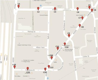 KX gyratory Islington monitoring locations (crop).jpg
